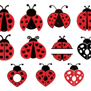 Coccinelle SVG, Png, Svg de la Saint-Valentin, coeur Svg, coeur PNG, png coccinelle, monogramme coccinelle Svg