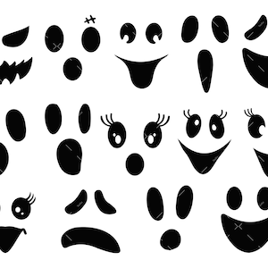 ゴースト フェイス SVG バンドル、PNG、ハロウィーン SVG、クリカット、ゴースト デザイン、かわいいゴースト フェイス SVG、ハロウィーン フェイス SVG