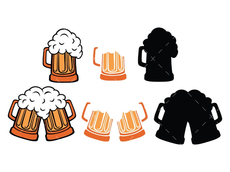 Bierkrug SVG, Bierglasbecher PNG, Cricut SVG Cut, Cheers And Beers SVG Bild 2