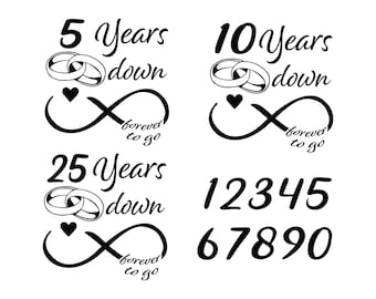 Anniversary SVG Tamplate, Anniversary PNG, Wedding SVG, Self-Customizable,  Cricut Svg Cut
