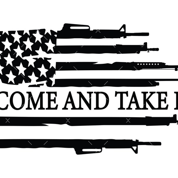 Come And Take It SVG, PNG, Cricut, 2A Svg, Usa Flag SVG, Gun svg