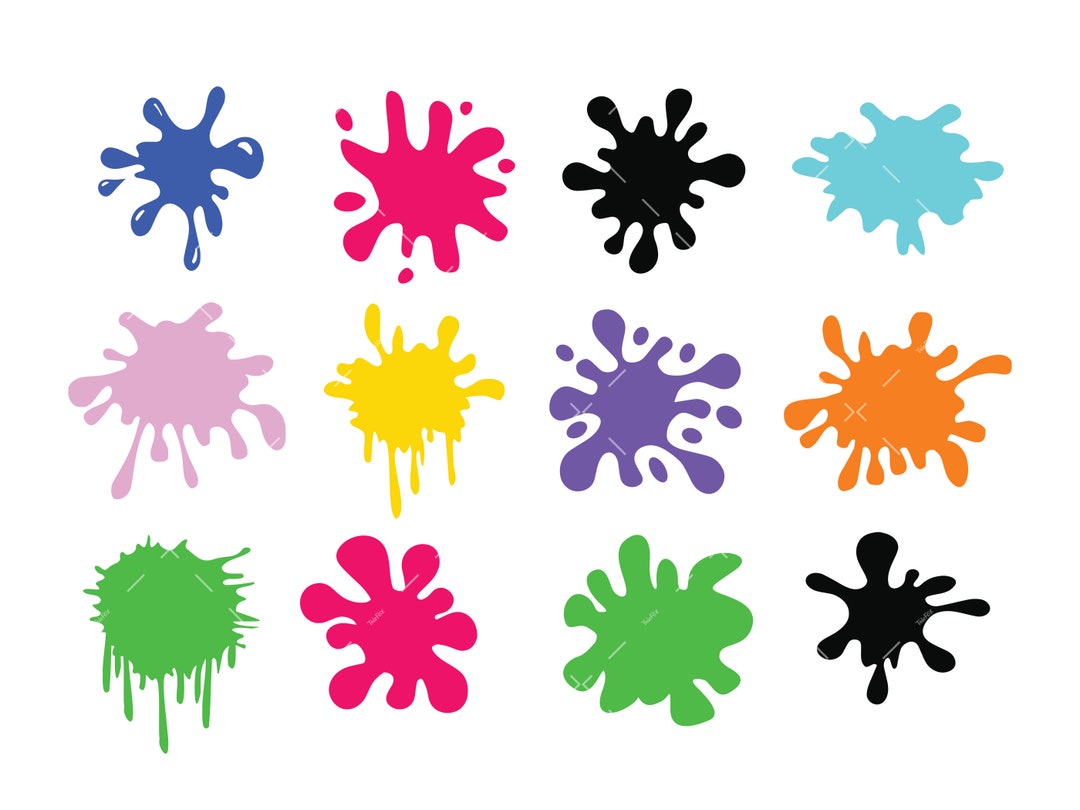 Paint Splatter SVG Bundle, PNG, Cricut, Paint Svg, Splash Svg, Ink