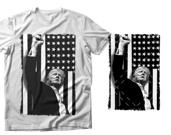 Trump Black and White PNG, Cricut, Trump  Fight Png, Usa flag png, You Missed, Trump shirt design. 300dpi