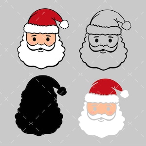 Santa gezicht SVG, PNG, Cricut, Kerstmis SVG, Santa Claus SVG, Santa gesneden bestand