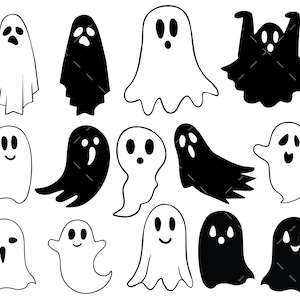 Ghost SVG Bundle, PNG, Halloween Svg, Cricut, Ghost Design, Cute Ghost Svg, Halloween Faces svg