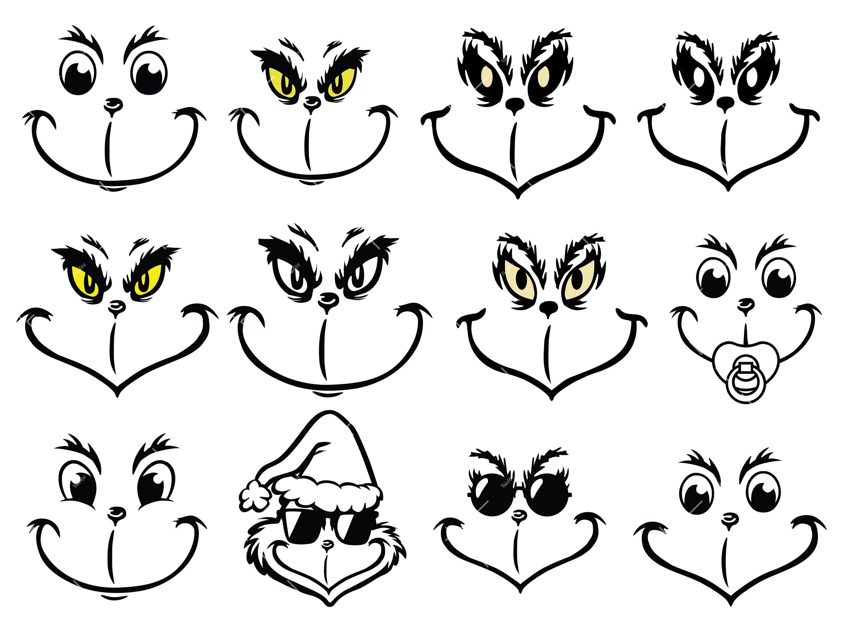 Grinch Gesicht SVG Bundle PNG Cricut Grinch SVG Etsy.de