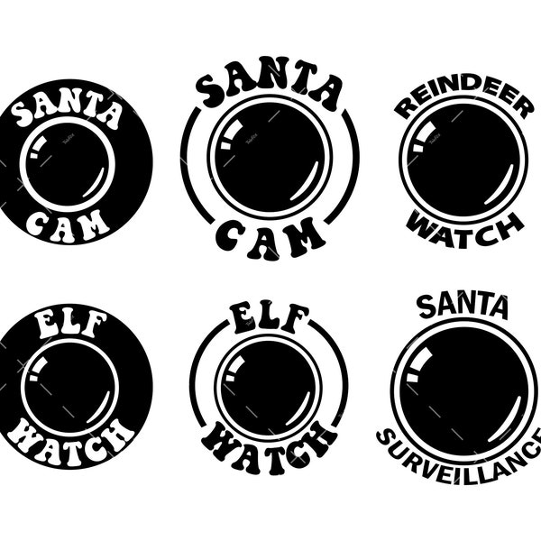Santa Cam SVG Bundle, PNG, Cricut, Christmas svg, Elf Cam Svg, Reindeer Cam Svg, Santa Cam Surveillance Svg