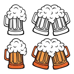 Boccale di birra SVG, boccali di vetro di birra PNG, Cricut Svg Cut, Saluti e birre Svg