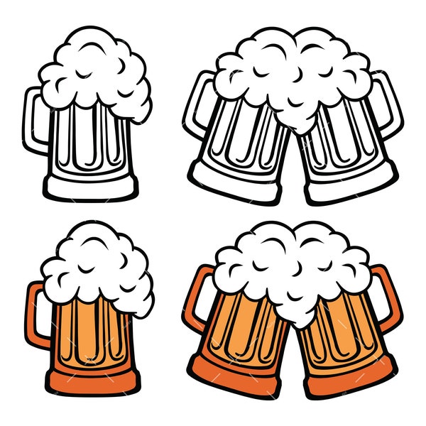 Bierkrug SVG, Bierglasbecher PNG, Cricut SVG Cut, Cheers And Beers SVG