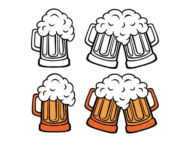 Bierkrug SVG, Bierglasbecher PNG, Cricut SVG Cut, Cheers And Beers SVG Bild 1