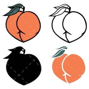 Peach Butt Svg, PNG, Cricut, Peach Ass SVG, Layered peach butt svg, Peachy SVG