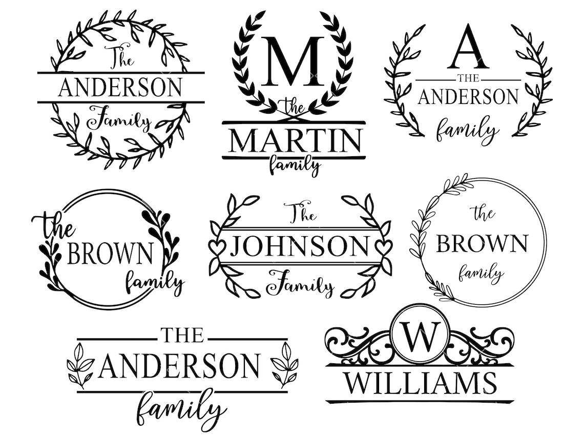 Family name monogram Svg