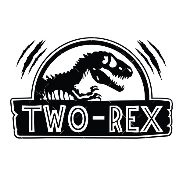 Two Rex SVG, PNG, Cricut, T-Rex Svg, 2 Rex SVG, Boy 2nd Birthday Svg, Dinosaur Svg