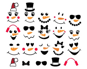 Snowman face Svg, PNG, Cricut, Snowman Svg, Christmas svg, Snowman Face Png, Snowman Cut File, Cute Snowman