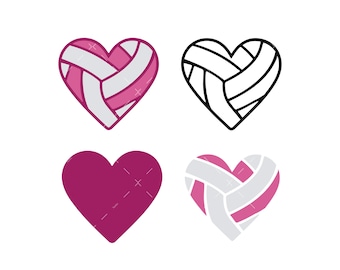 Volleyball Heart SVG, PNG, Cricut, Volleyball SVG, heart, layered svg, Volleyball Lover Svg, pink svg
