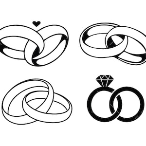 Trouwringen SVG, PNG, Cricut, trouwringen Svg, bruiloft Svg, verlovingsring svg