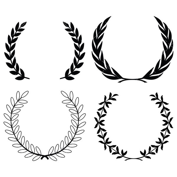 Leafy Wreath Svg, PNG, Cricut, Floral wreath svg, wedding wreath svg, laurel wreath svg