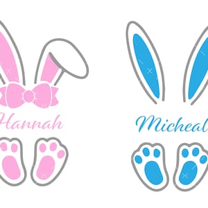 Bunny Name frame SVG, PNG, Cricut, Easter Bunny svg, Easter svg, split name easter svg, rabbit split name svg, easter monogram svg