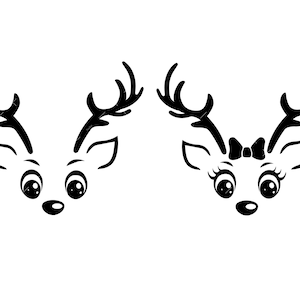 Reindeer Faces Svg, PNG, Cricut, Christmas svg, Cute Reindeer svg