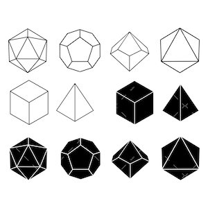 Polyedrische Würfel-Set SVG, Png, Würfel schneiden-Datei, Polyedrische Würfel, RPG, Tabletop Würfel-Set svg