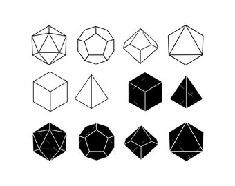 Polyhedral Dice Set SVG, Png, Dice Cut File, Polyhedral Dice, RPG, Tabletop Dice Set svg