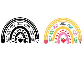 School Rainbow Svg, PNG, Cricut, School Clip Art, Teacher Shirt Gift, Rainbow svg, First Day of School, Back to School svg