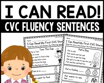 CVC Fluency Sentences worksheet 1st Grade Reading Comprehension Worksheets kindregraten cvc words worksheet CVC Sentences Reading Fluency