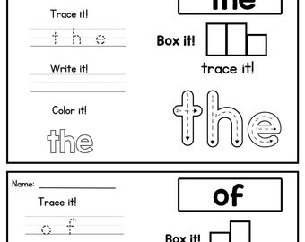 100 Printable Let's Learn Fry 1st Hundred Sight Words Worksheets. Kindergarten-1st Grade Handwriting and Spelling Activity. Learning