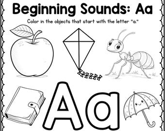 Alphabet Beginning Sounds Coloring Pages Beginning Sounds Worksheets Letter Recognition letter match Alphabet Tracing Worksheets