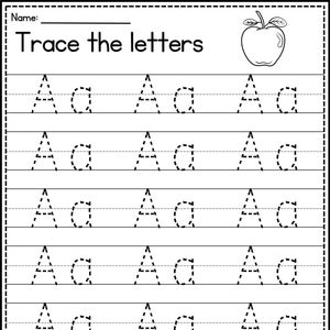 26 Folhas de exercícios imprimíveis Trace the Alphabet. Pré-escola-KDG Phonics. Jardim de infância-1ª série Atividade de caligrafia e ortografia. Aprendizagem