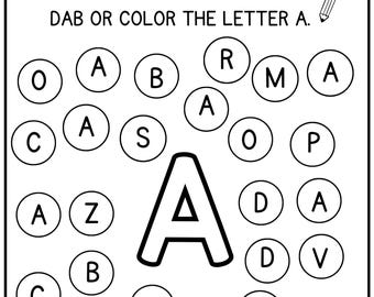 26 Printable Alphabet uppercase Dab It Worksheets. Preschool-KDG Phonics. Alphabet Dab - Worksheets - Printable - Instant download