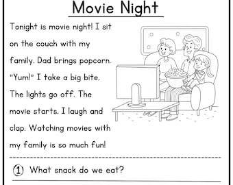 Kindergarten 1st grade 50 Reading Comprehension Passages worksheets - Sentences Reading worksheet Fluency worksheet english learing Set 4