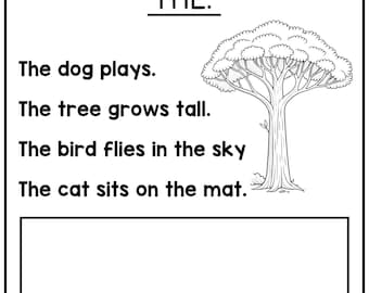 50 Printable Fry's Sight Word Poems Pages Reading sentences and Spelling Activity. Kindergarten, 1st Grade Sight, High Frequency, Learning