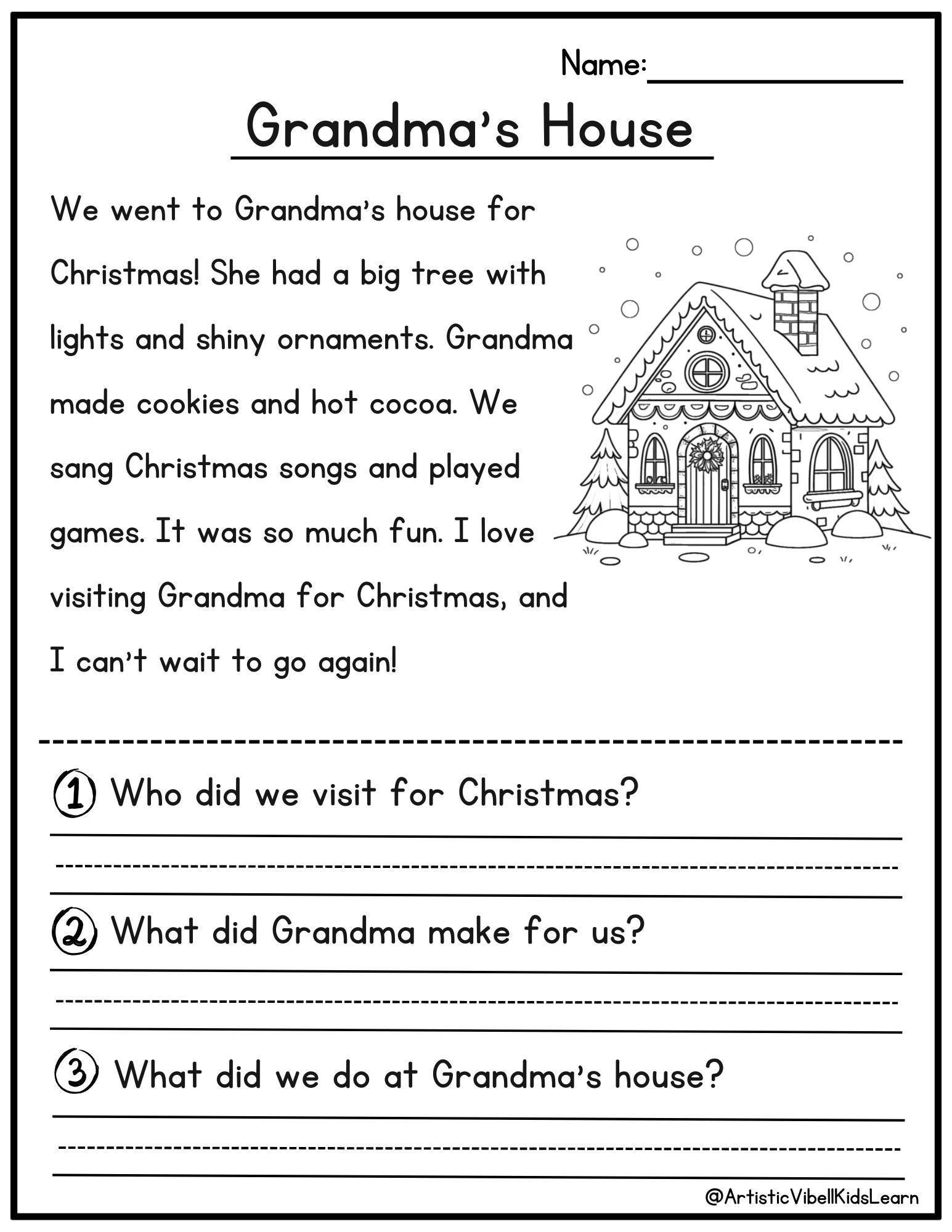 Christmas Reading Comprehension Printable - Kindergarten - First Grade - Worksheets - Instant Download Fluency Worksheet English Learing - Etsy christmas-reading-comprehension-printable-kindergarten-first-grade-worksheets-instant-download-fluency-worksheet-english-learing-etsy