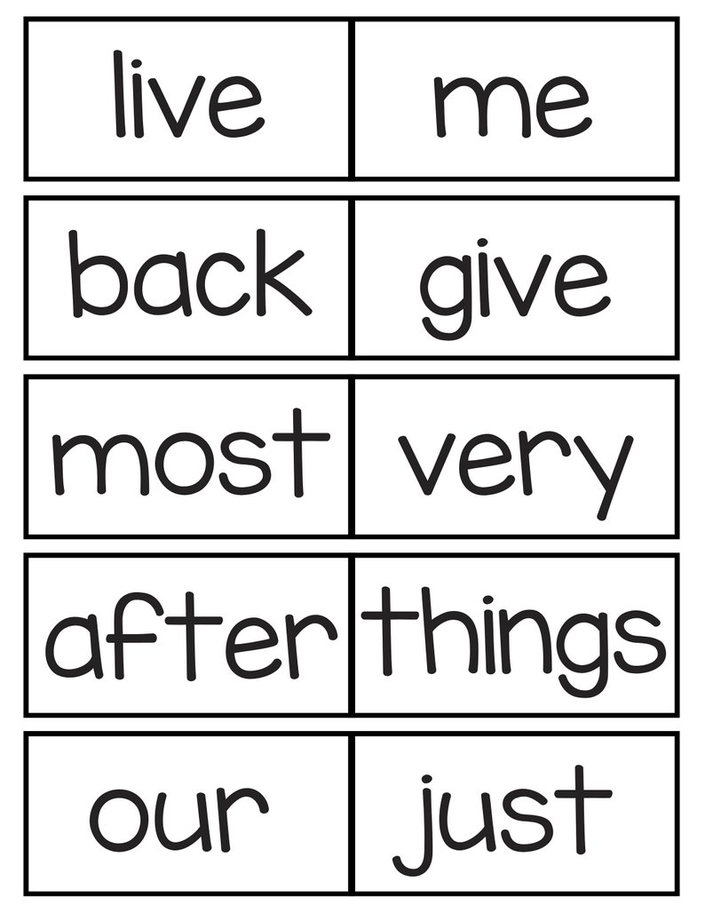 100 Printable Fry's Second Hundred Sight Word Flashcards. 1st -2-3 ...