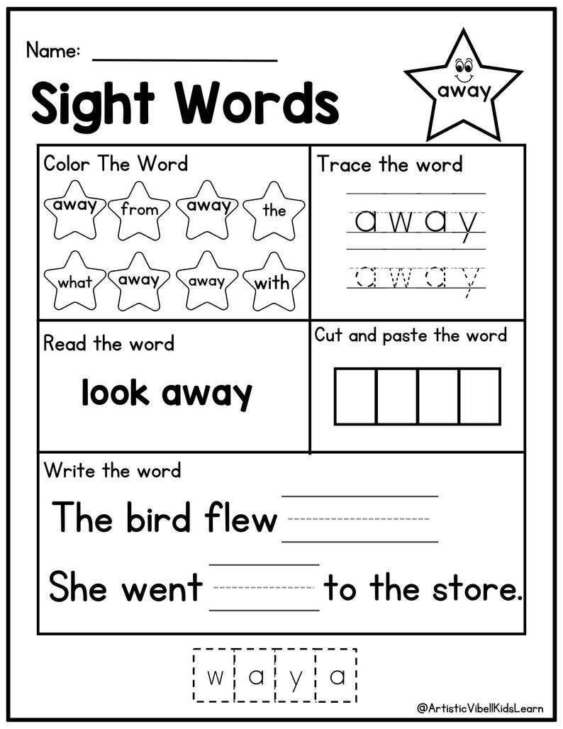 40 Printable Let's Learn Fry 1st Forty Sight Words Worksheets ...