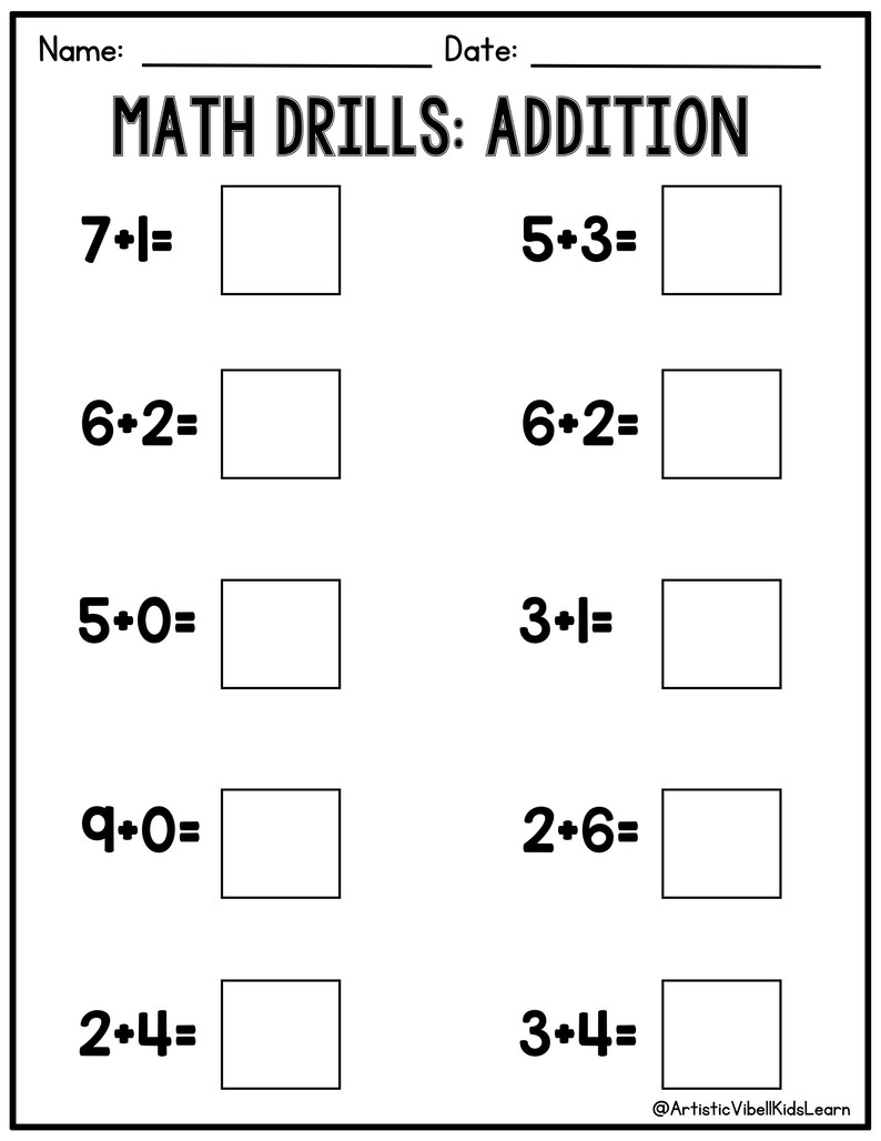30 Printable Additition Fill in the Blanks Worksheets (numbers 1-20 ...