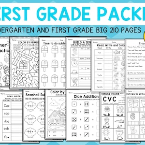 First Grade Summer Review Worksheets Teacher Resources worksheet Math,literacy kindergaten FREE SUMMER BUCKET List Craft & printable