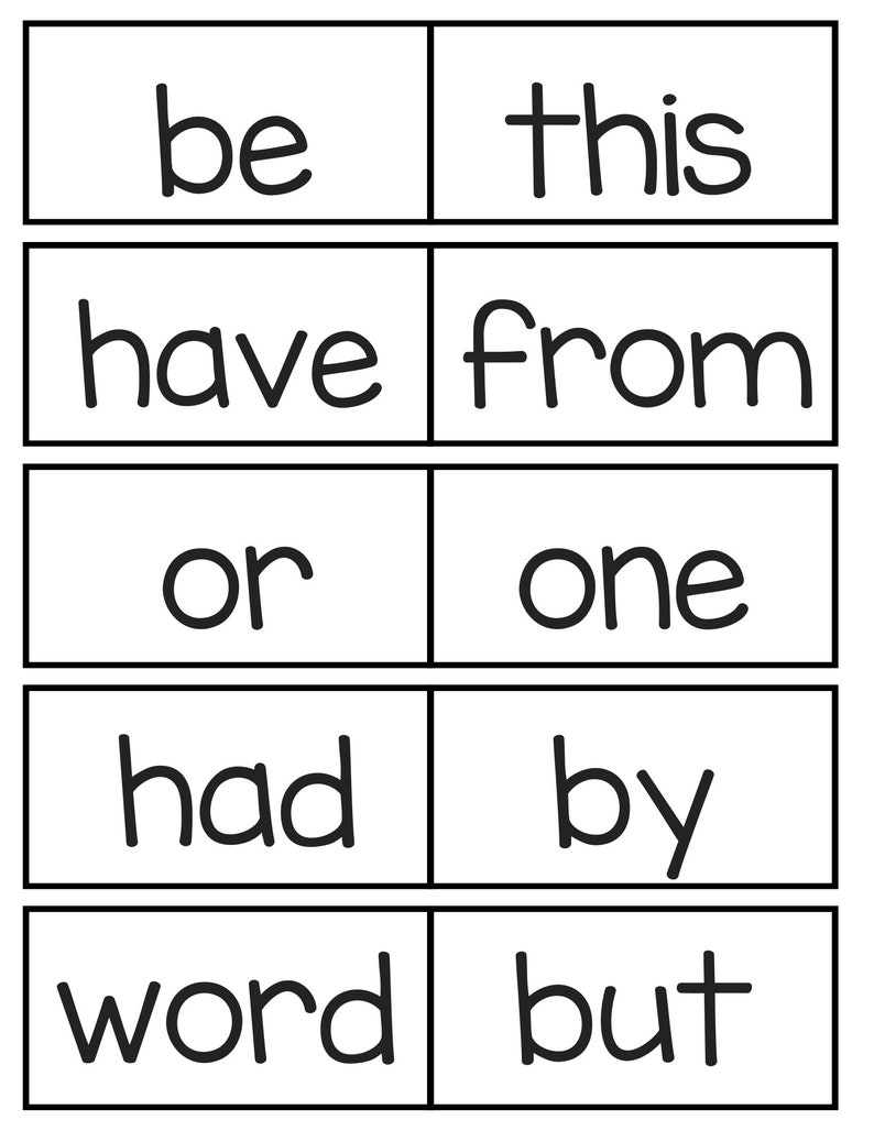 100 Printable Fry's First Hundred Sight Word Flashcards. Kindergarten ...