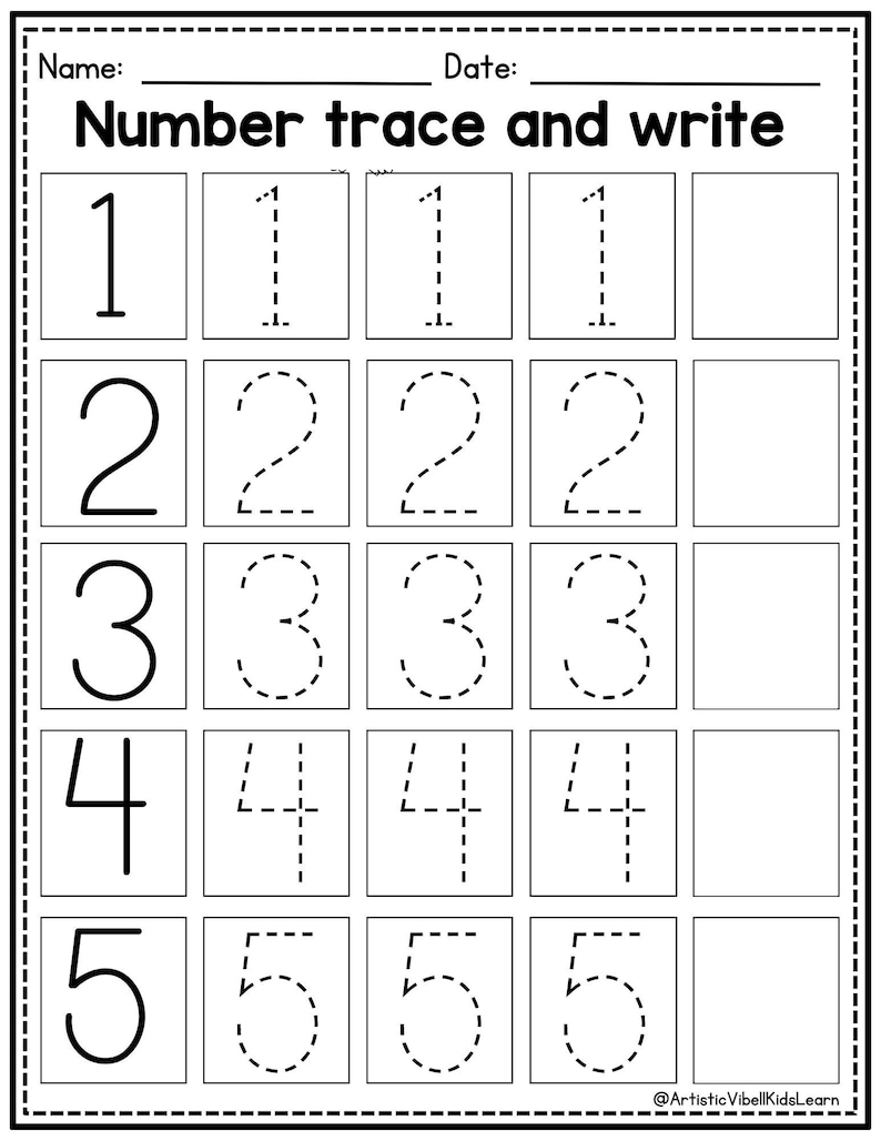 Numbers 120 Trace, Count, and Color Worksheets Preschool Numbers