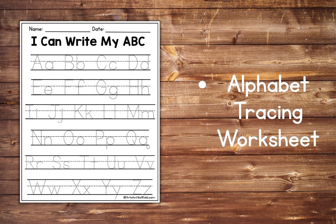 Alphabet & Number Tracing Sheet / ABC Tracing / Handwriting Practice ...