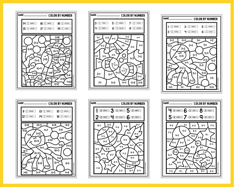 Color By Number Kids Printable Worksheets Spring Spring Addition Color by number kids printable worksheets spring spring addition