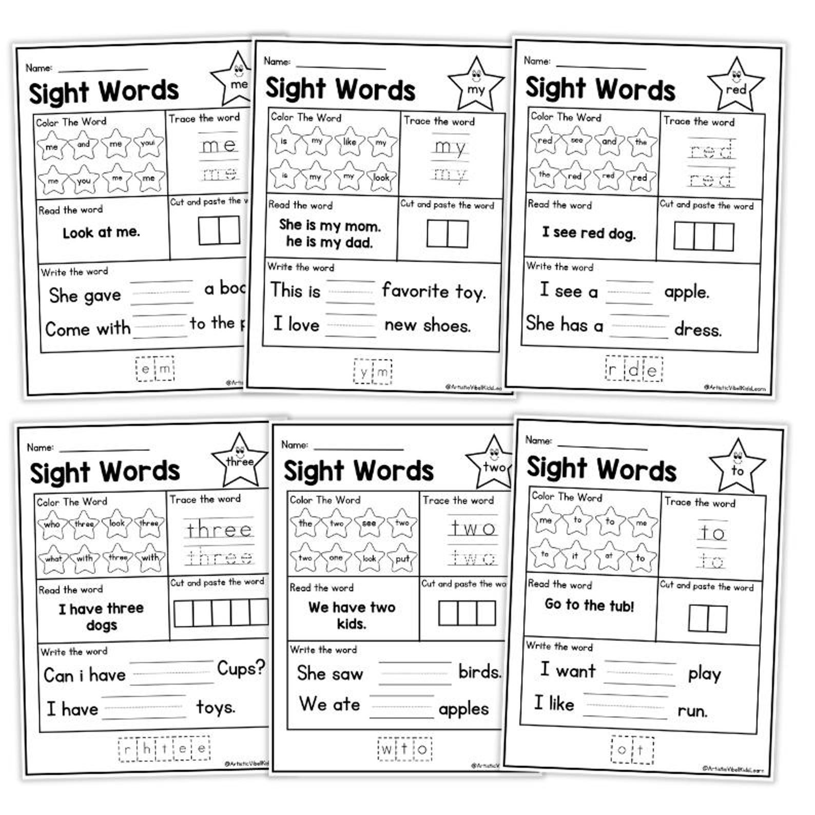 40 Printable Let's Learn Fry 1st Forty Sight Words Worksheets ...