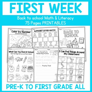 First Grade Activity Worksheets Teacher Resources worksheet Math,literacy Homeschool Prek-1st grade kids worksheet back to school Printable