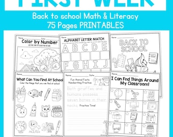 First Grade Activity Worksheets Teacher Resources worksheet Math,literacy Homeschool Prek-1st grade kids worksheet back to school Printable