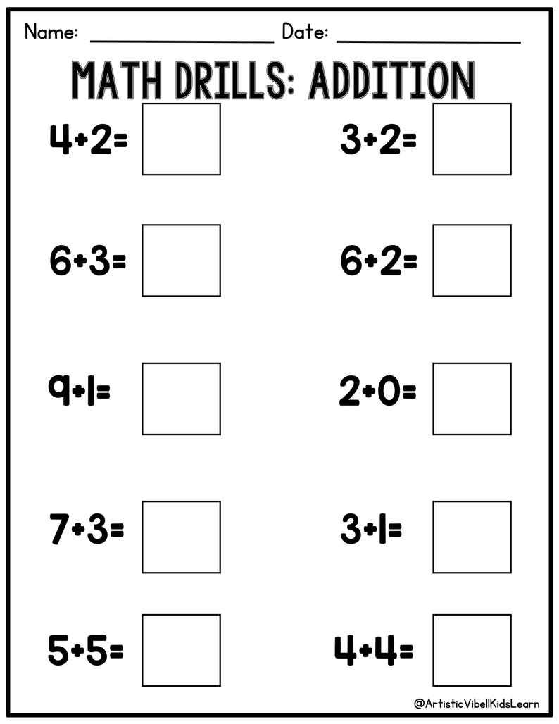 30 Printable Additition Fill in the Blanks Worksheets (numbers 1-20 ...