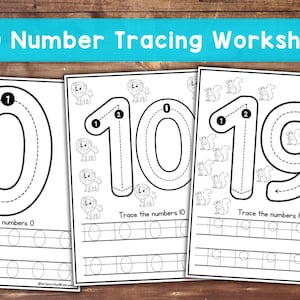 Preschool Numbers Tracing Worksheet 0-20 Printable Number Tracing,Handwriting Practice Preschool Centers, Fine Motor Homeschool Printable