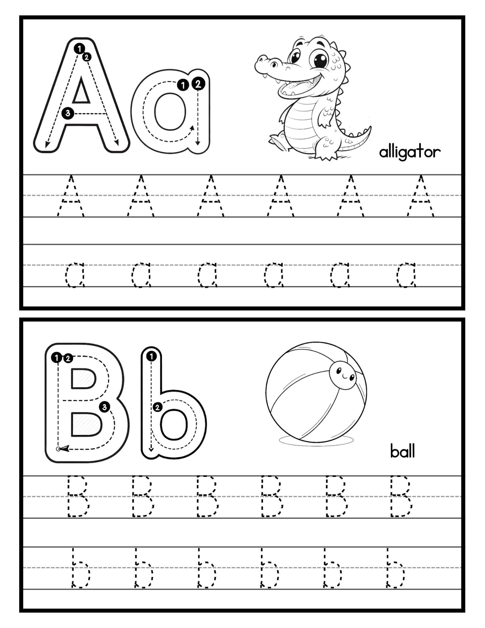 26 ABC Phonics Tracing Cards. Preschool Kindergarten Printable