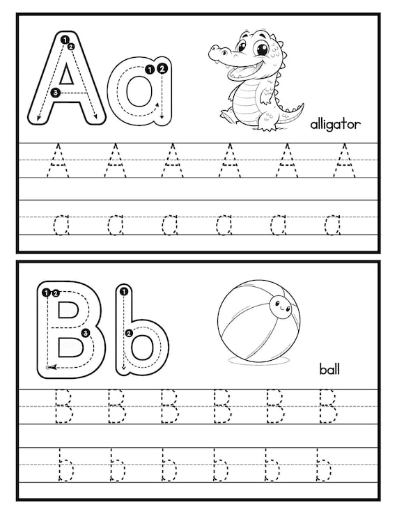 Alphabet Tracing Cards | ABC Letter Tracing & Coloring Cards | Preschool Kindergarten Phonics