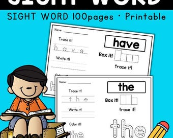 100 Sight Word Worksheet Fry Sight Words PreK-1st Grade Engaging 100-Page Sight Word Activity Worksheets for KidsKindergarten Curriculum